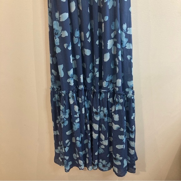 ABERCROMBIE & FITCH Sz S Spaghetti Straps Ruffles Tiered Floral Maxi Dress - Picture 10 of 15